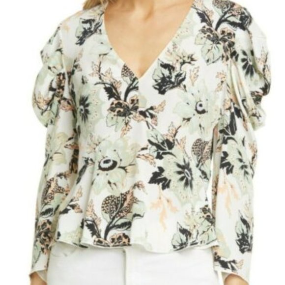 Diane Von Furstenberg Tops - DIANE von Fursternberg 100% Silk Floral Blouse (Size 6)